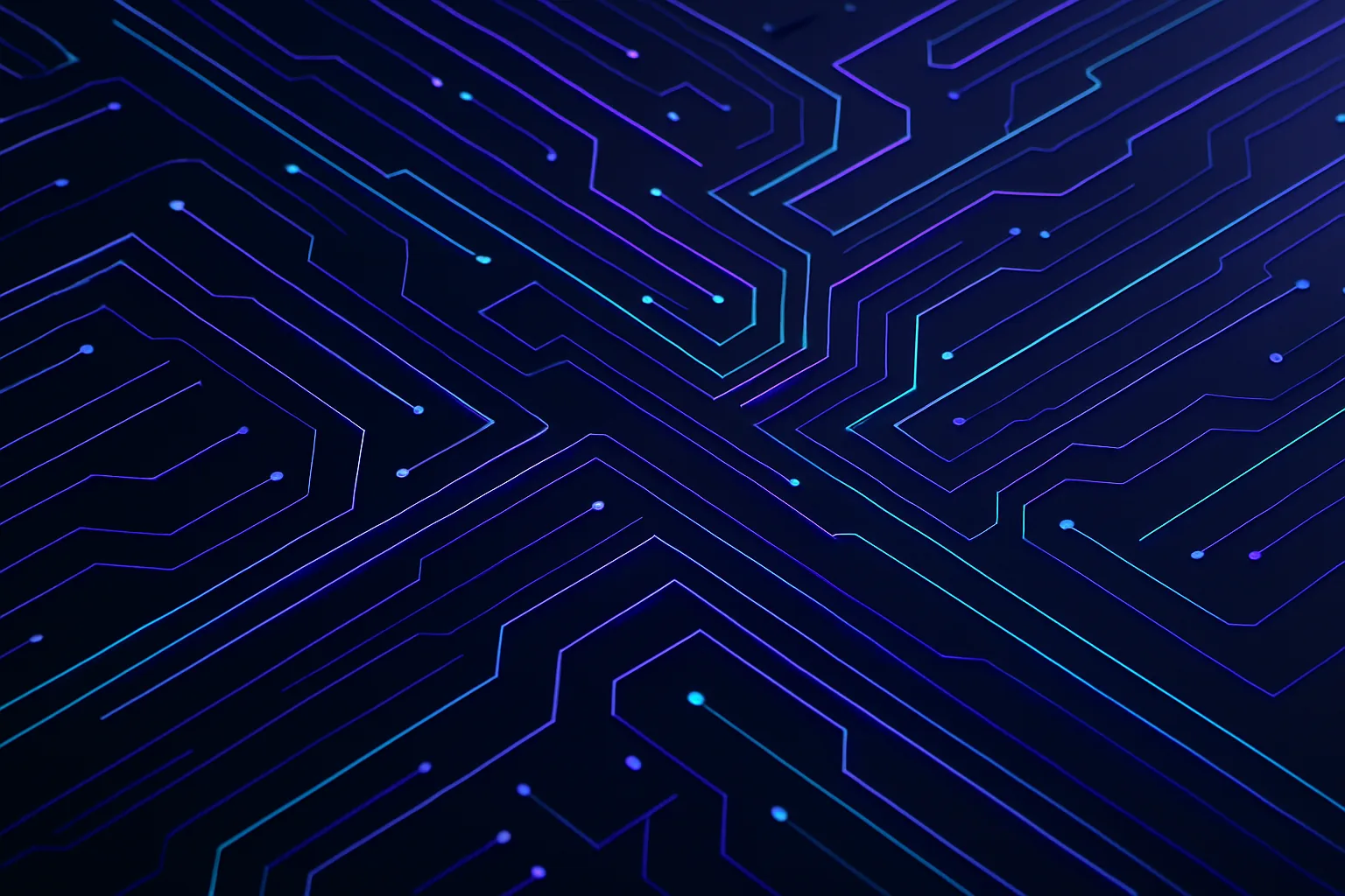Abstract circuit board with glowing pathways