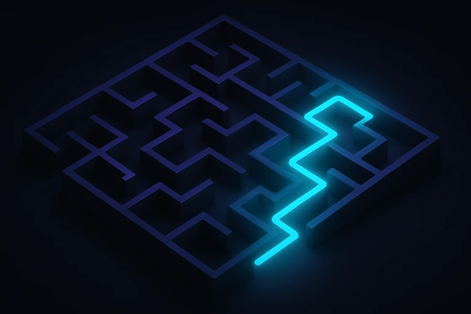Maze with dead ends and a clear path