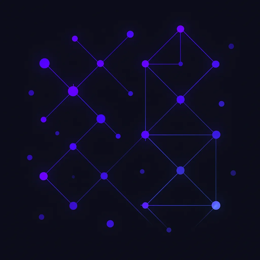 Network of interconnected nodes symbolizing AI model evaluation