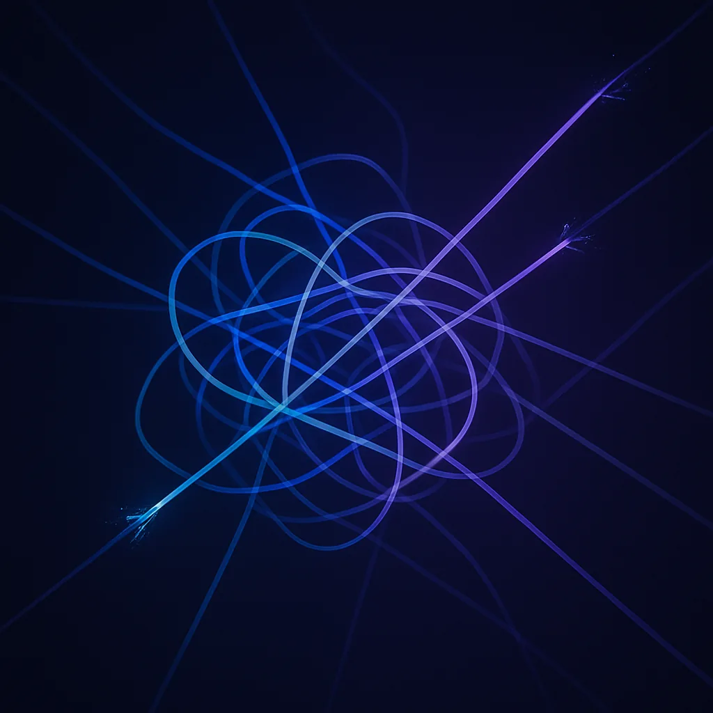A tangled web of threads with some breaking apart