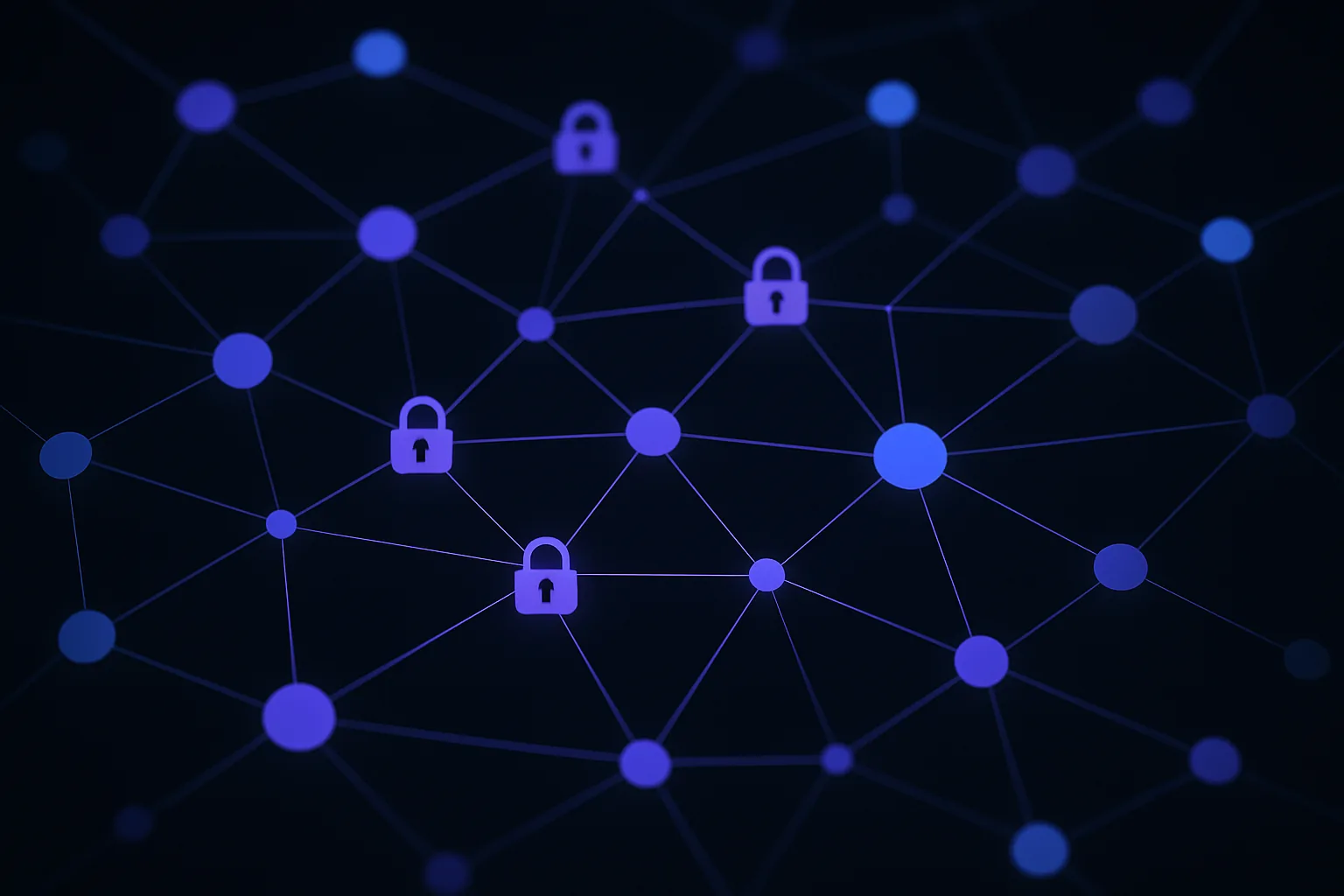 Network of nodes with secure data links