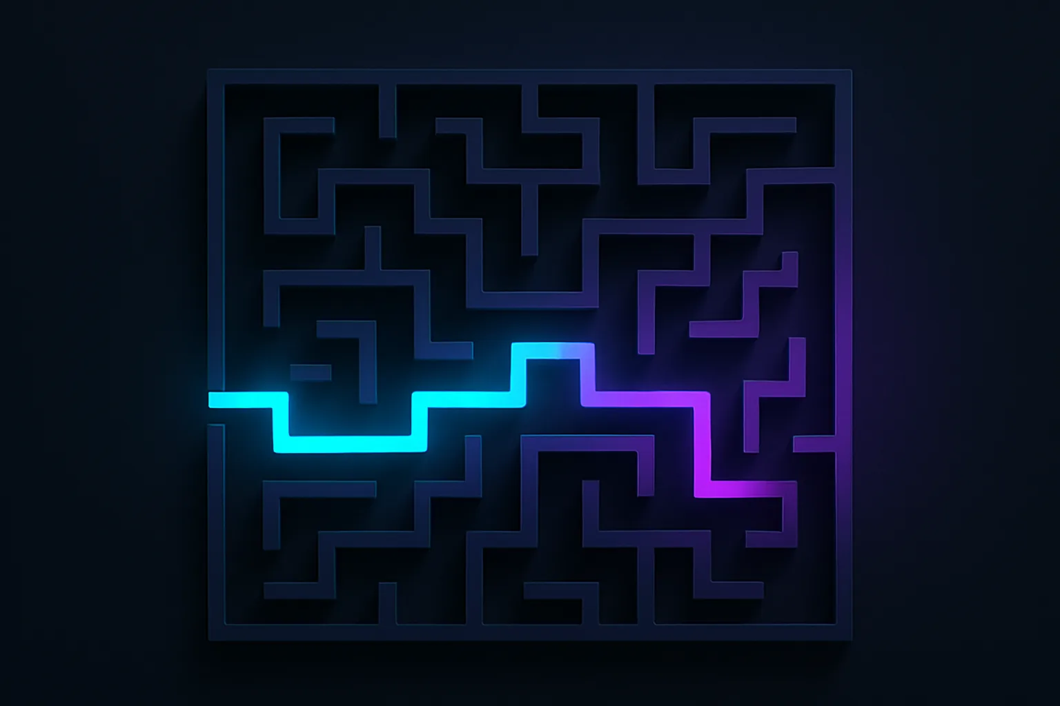 Maze with dead ends and a clear path