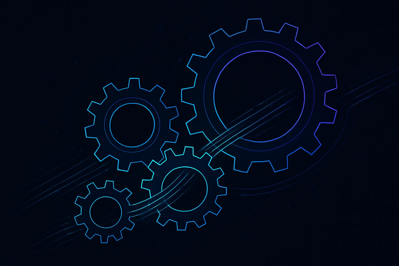 Abstract gears interlocking with data streams flowing between them