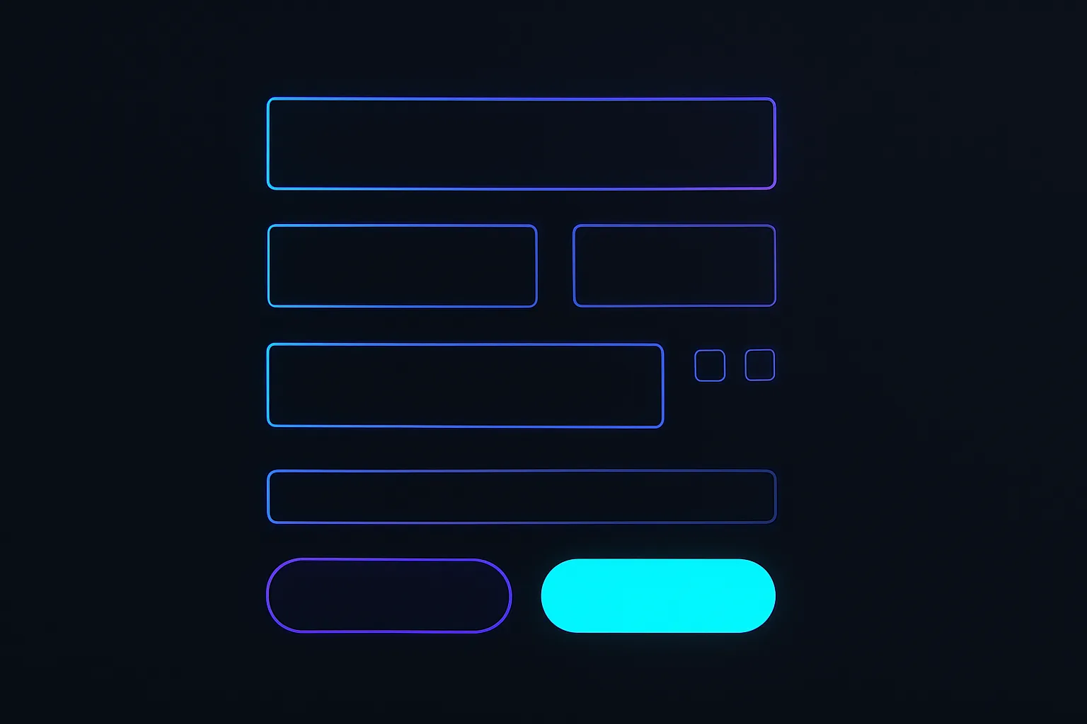 Minimalist form structure with input fields and buttons
