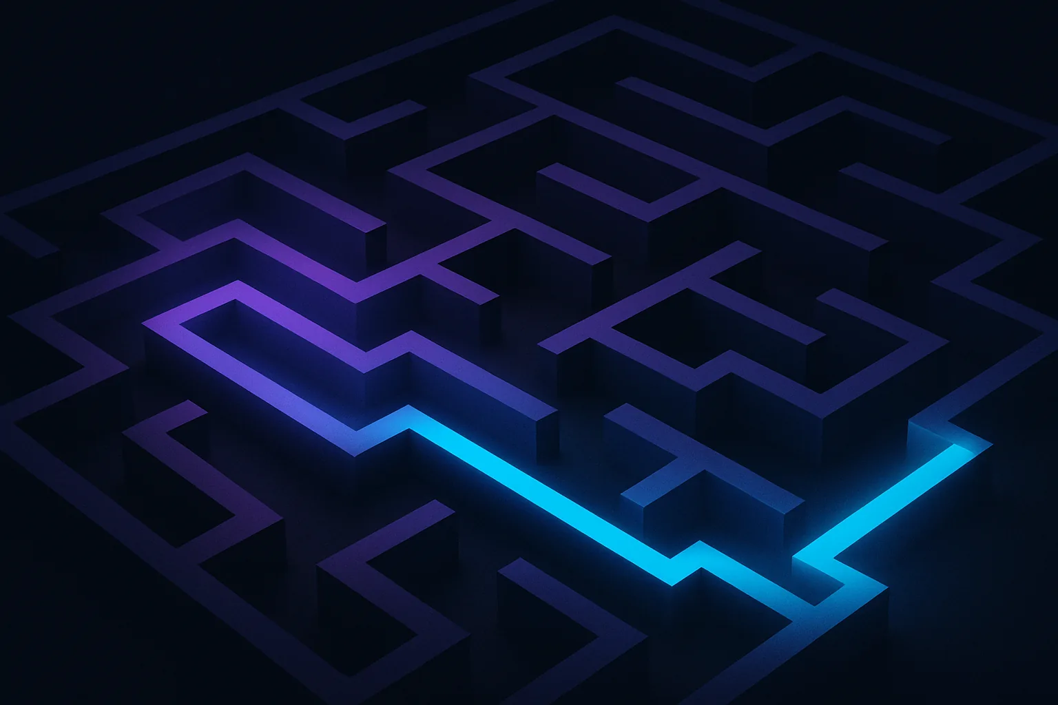 Maze with dead ends and a clear path