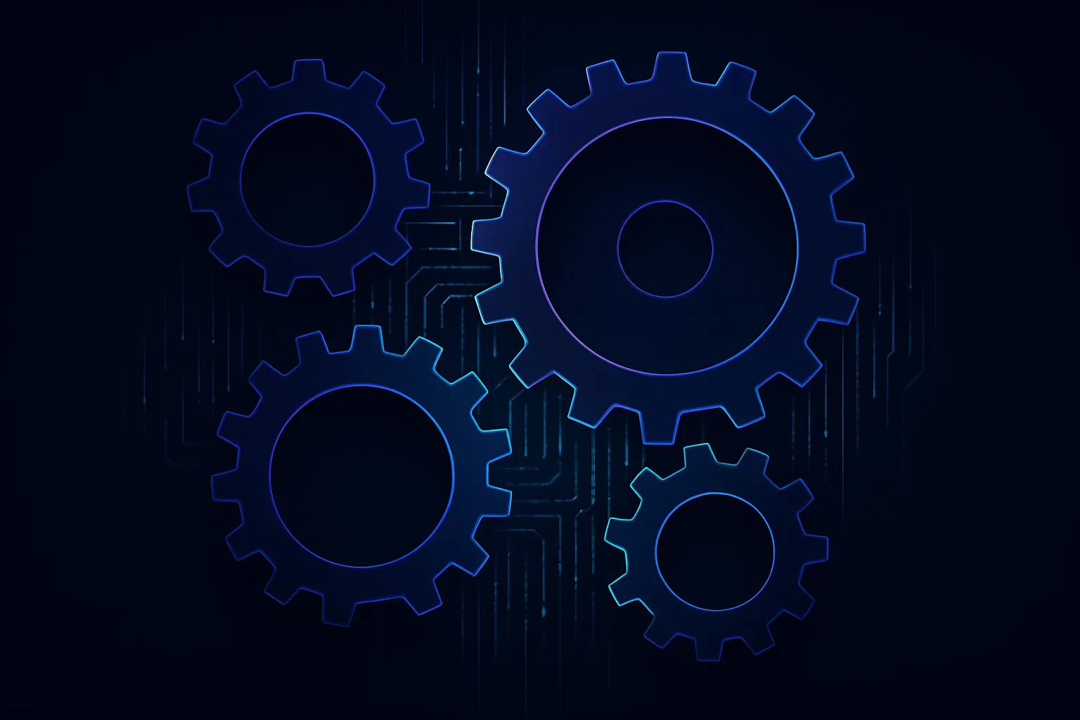 Abstract gears interlocking with data streams flowing between them
