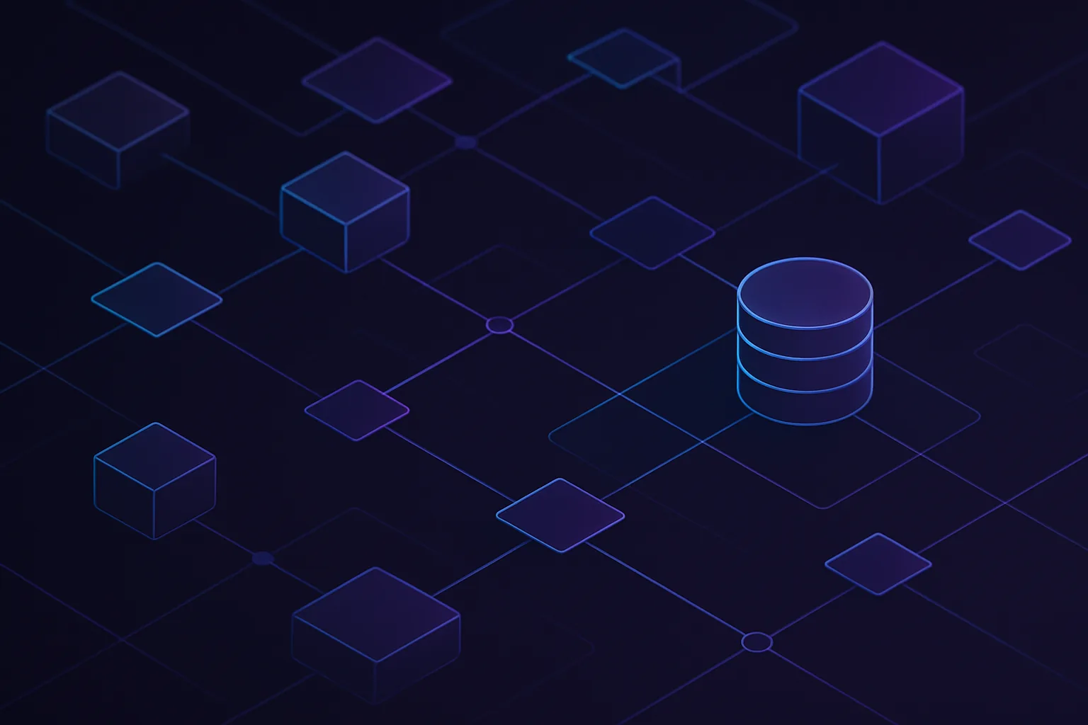 Network of interconnected services with database nodes