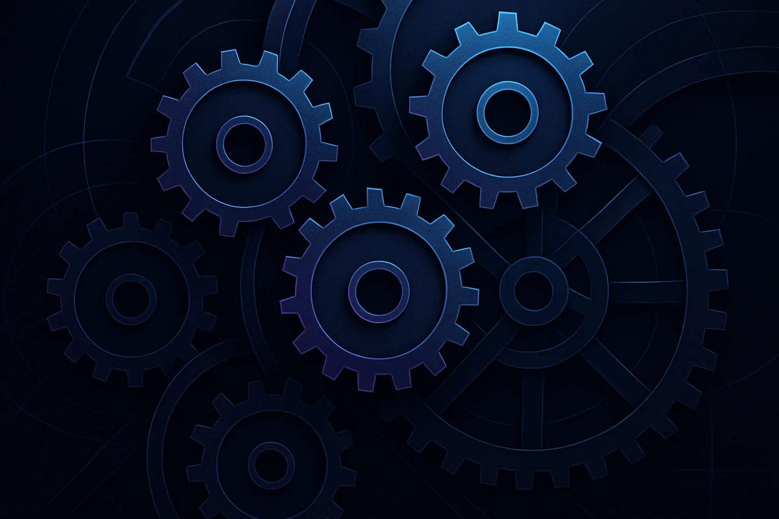 Abstract gears interlocking in a complex pattern