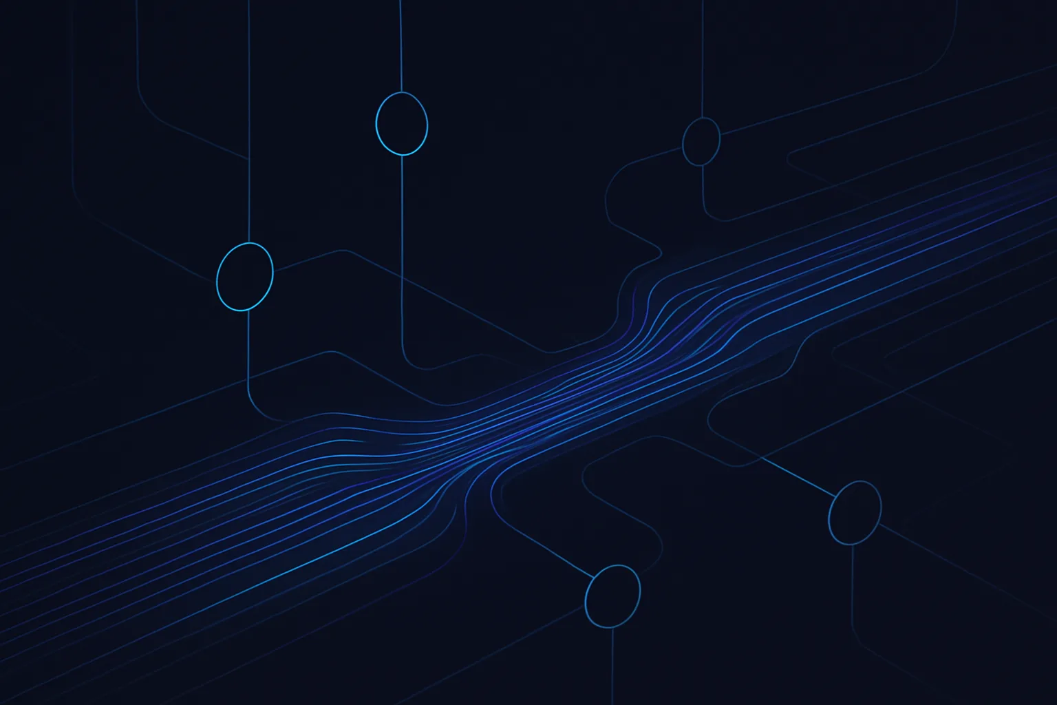 Data flowing through a series of connected nodes