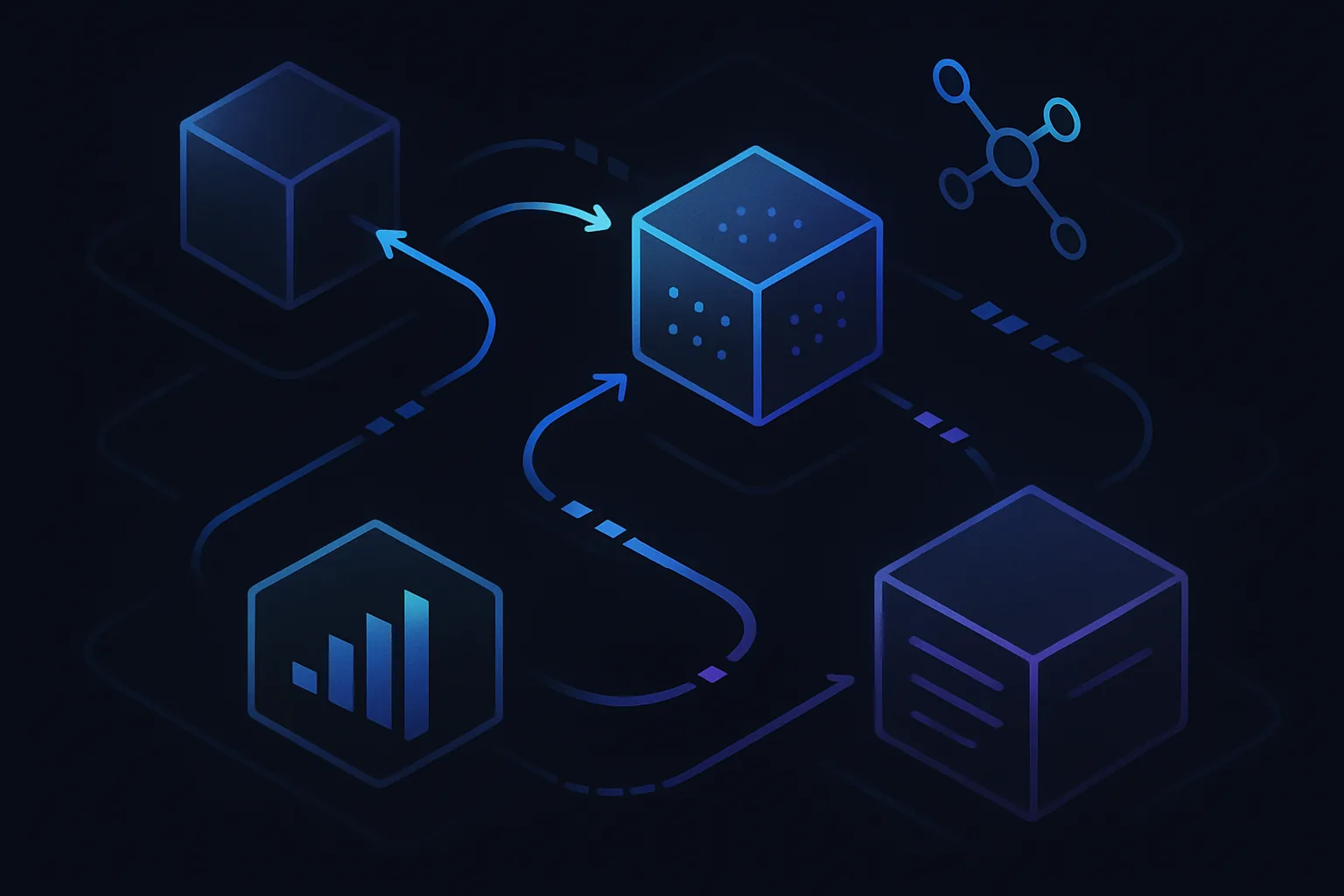 Interconnected microservices exchanging data in a dynamic flow