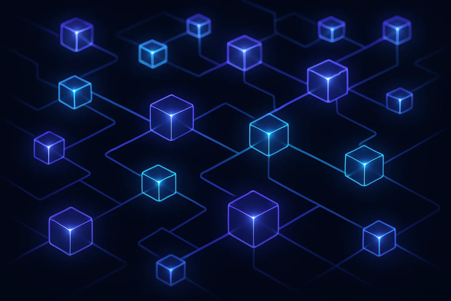Network of interconnected nodes representing a microservices architecture