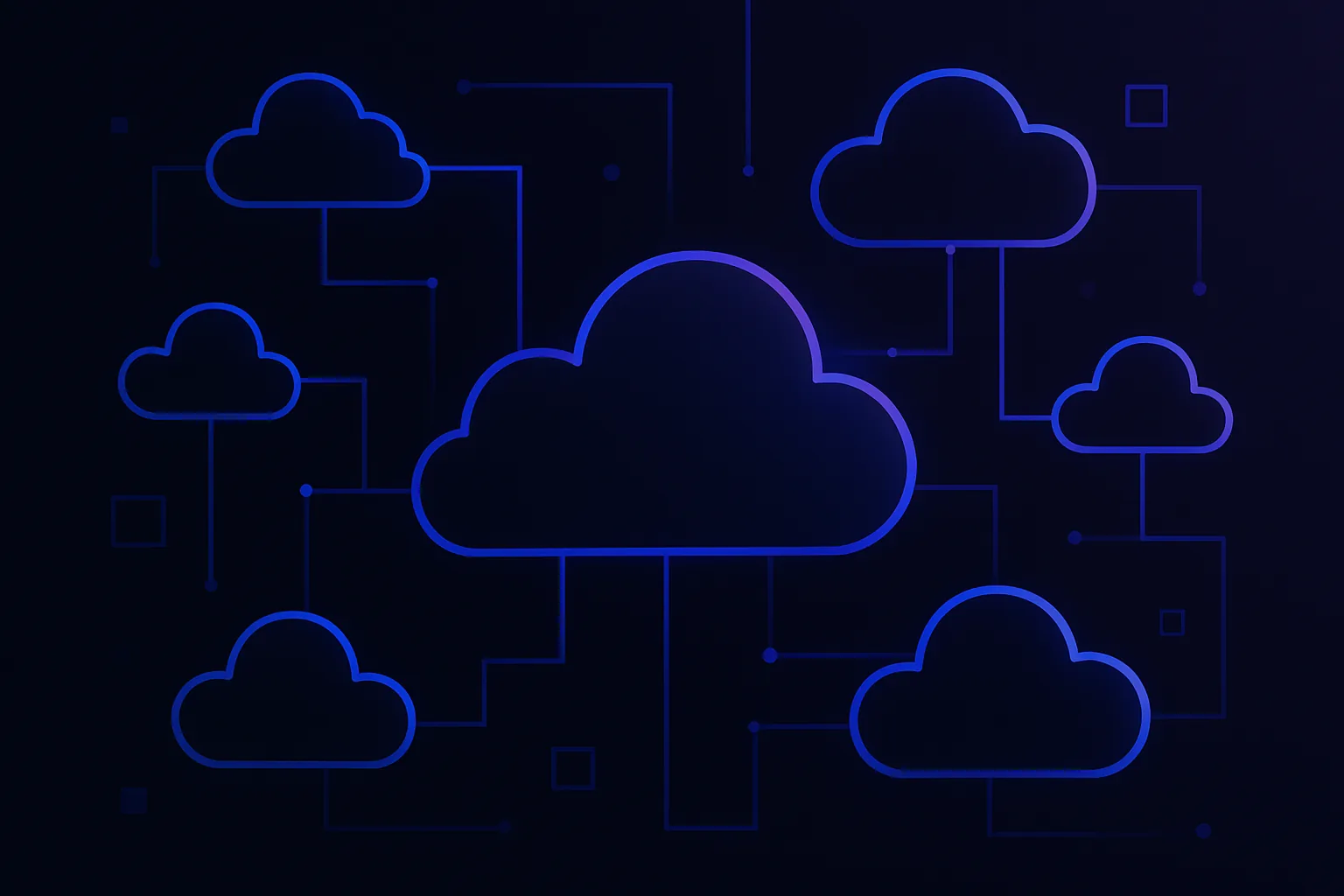 Abstract cloud infrastructure with interconnected nodes