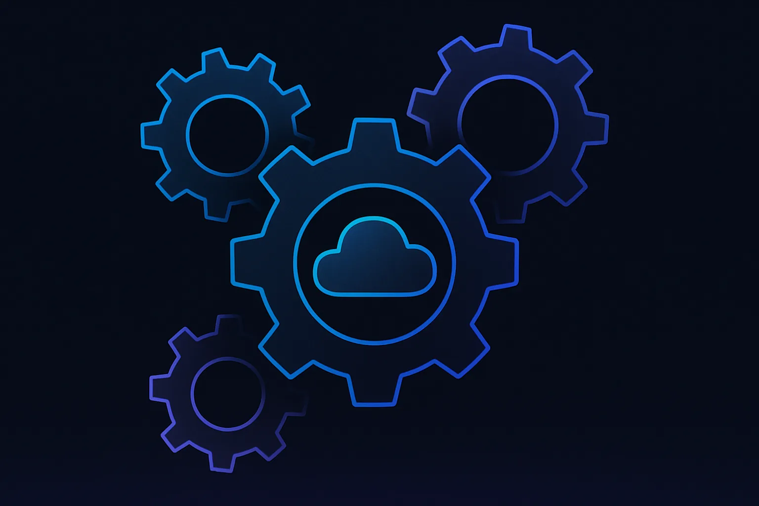 Abstract gears interlocking with a cloud, symbolizing integration limits