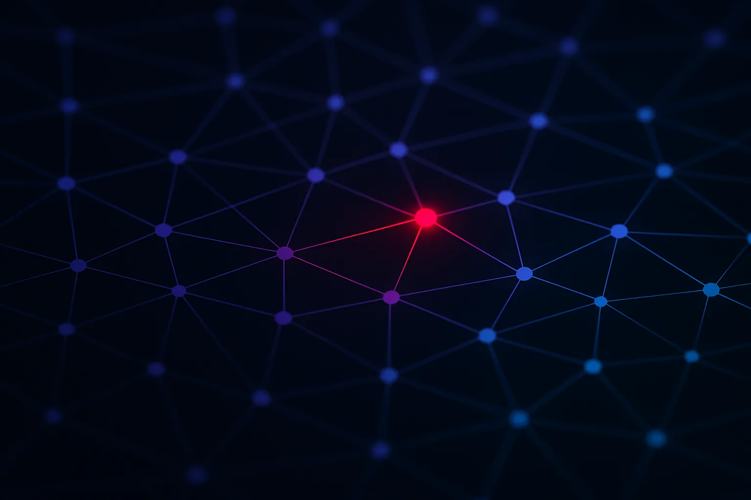 Complex web of interconnected nodes with a single point of failure