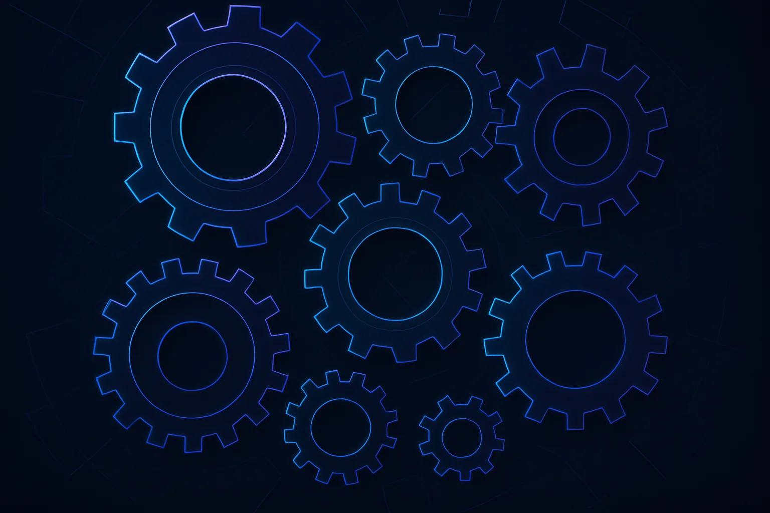 Abstract gears interlocking in a complex pattern