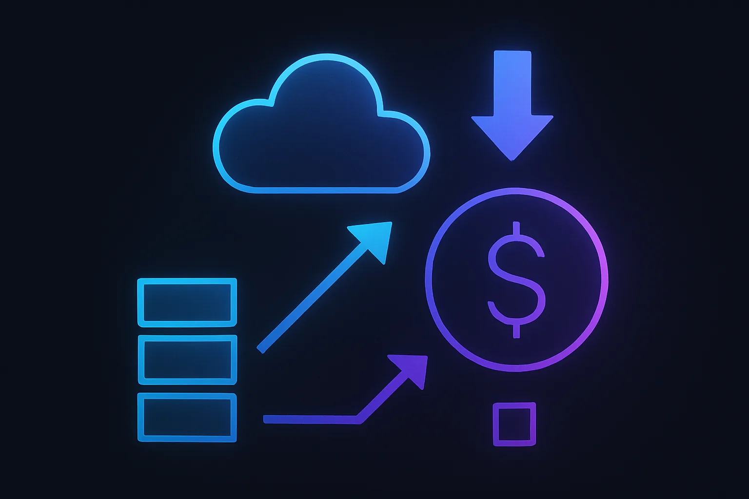 Abstract illustration of cloud cost optimization strategies