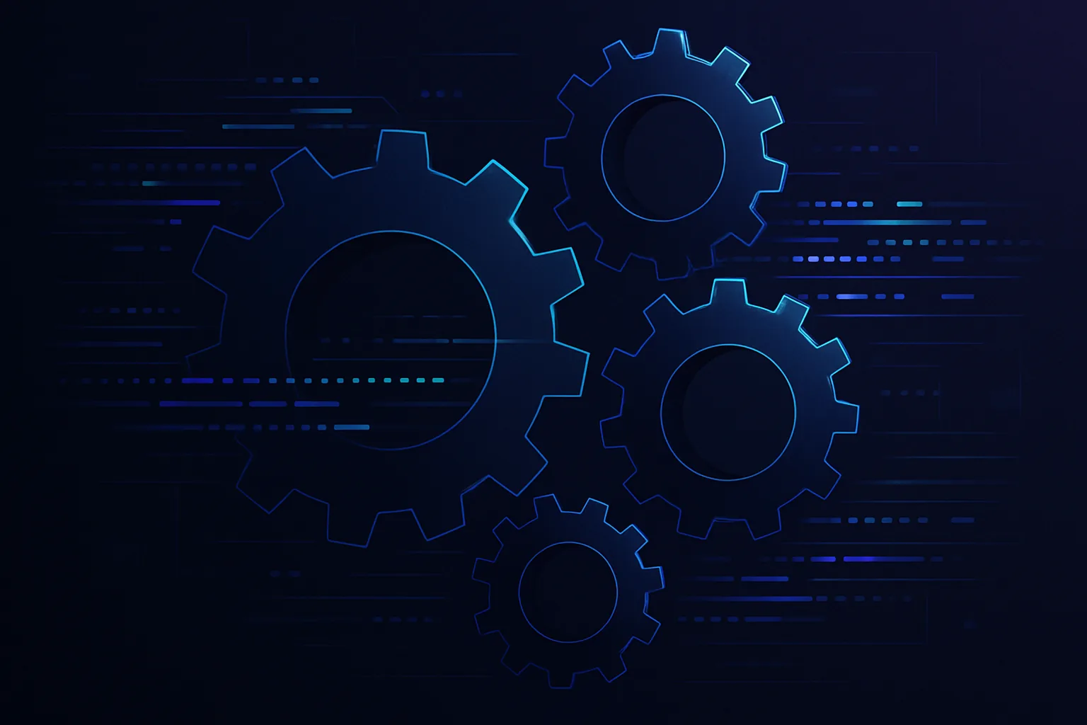 Abstract gears interlocking with digital data streams