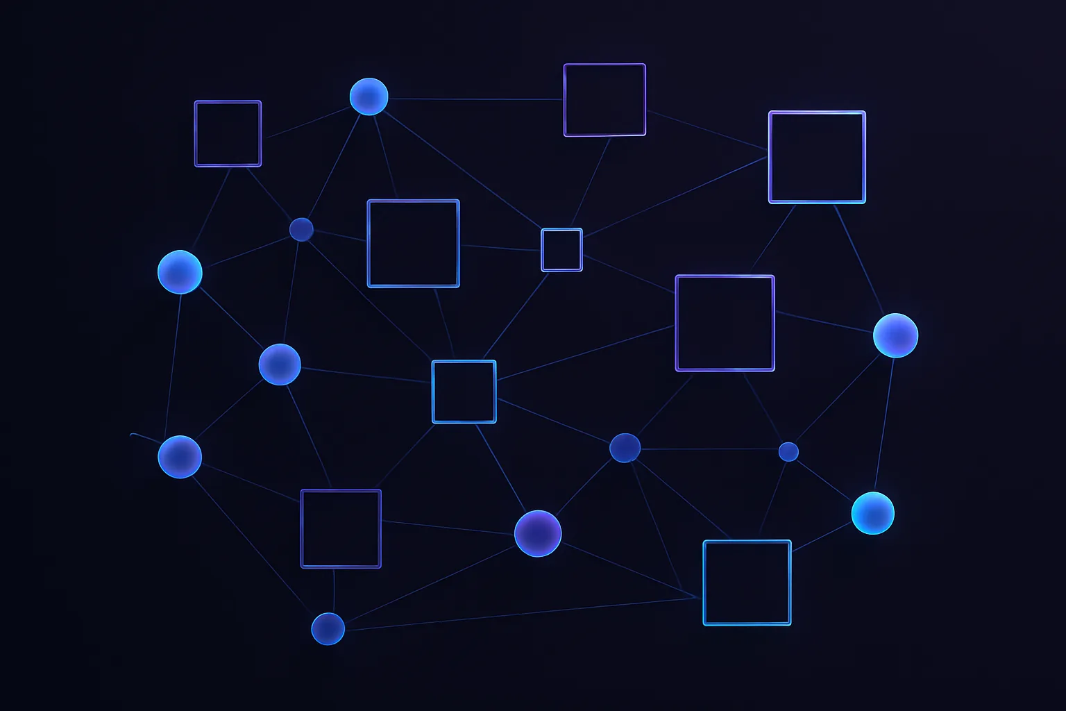 Network of nodes representing template usage
