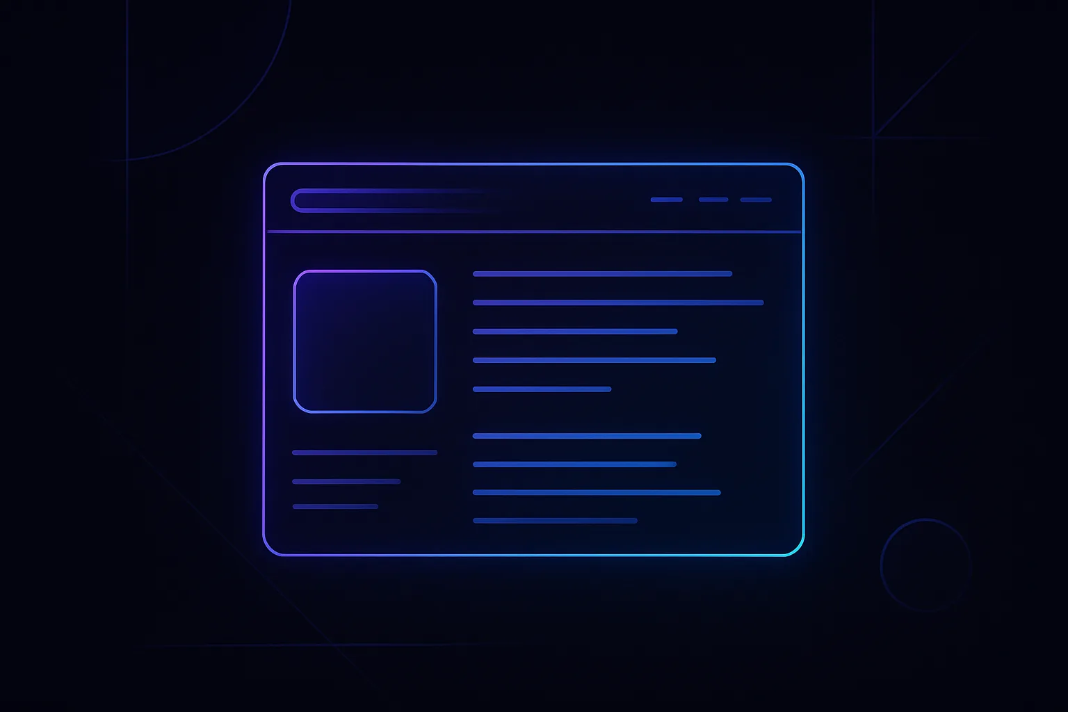 Abstract representation of a webpage loading with a large element appearing first