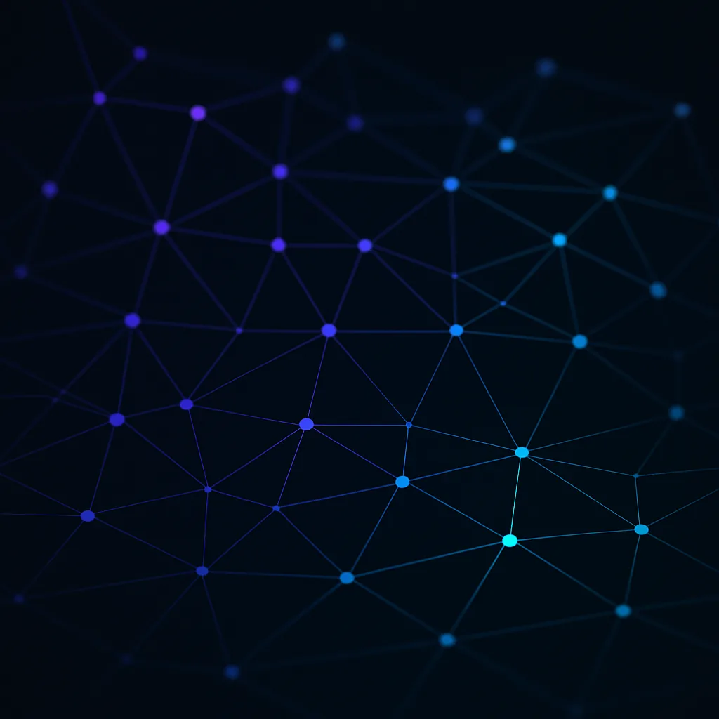Network of interconnected nodes representing database architecture